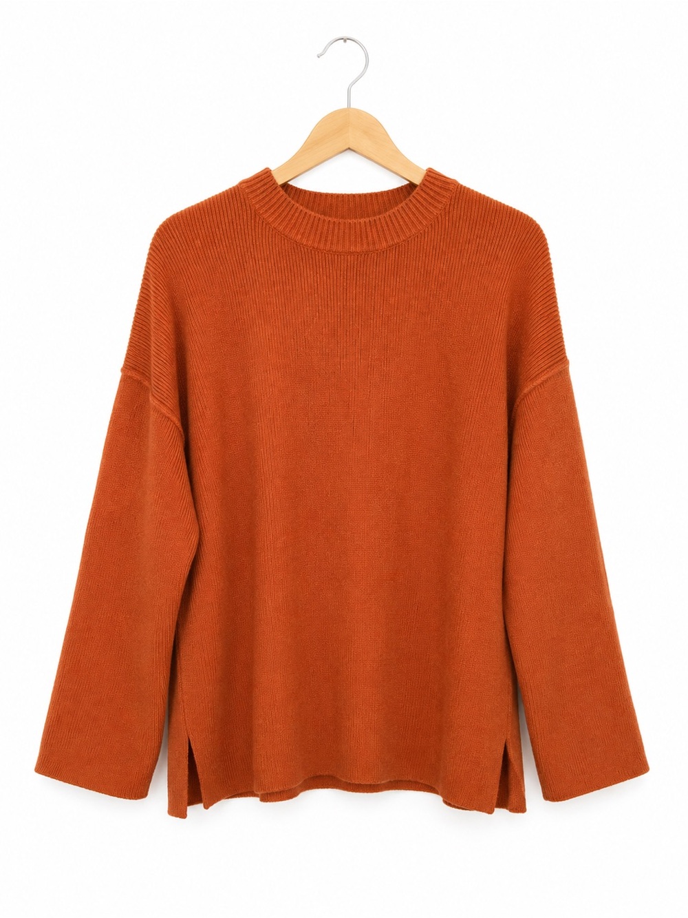 NWT Allfenix Finley 100% Cotton Rust Orange Knit Sweater Large Oversized